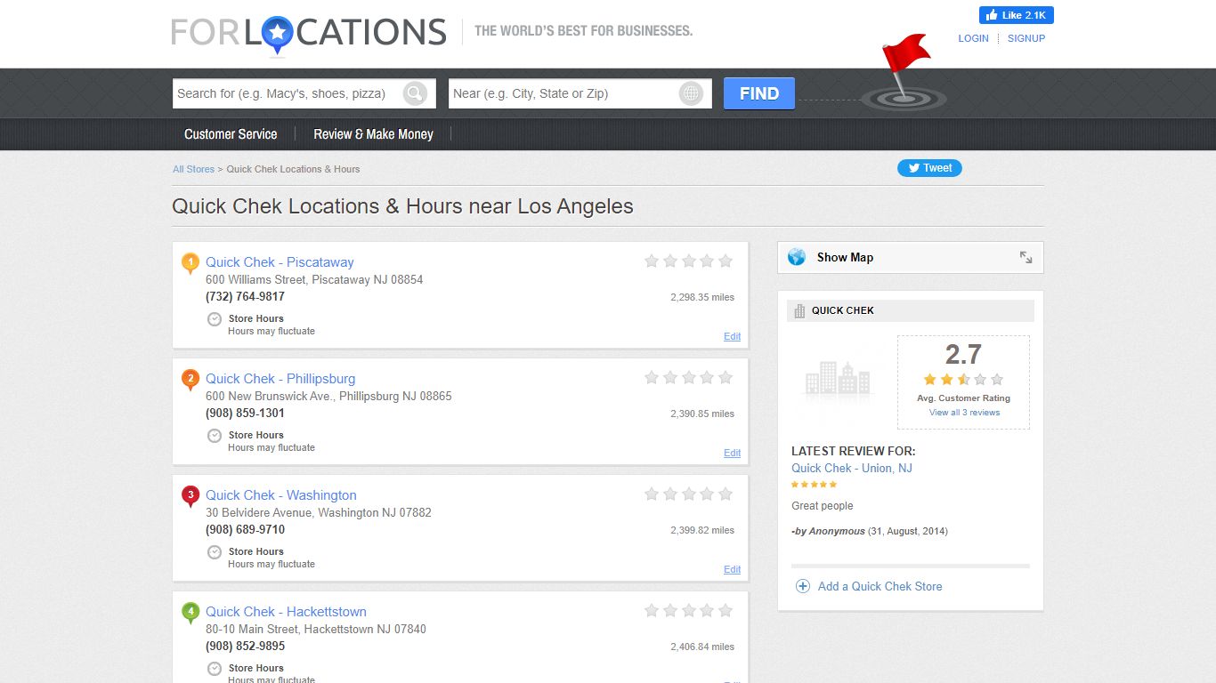 Quick Chek Locations, Hours of Operation & Phone Number